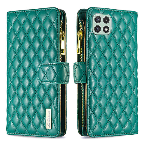 Funda de Cuero Cartera con Soporte Carcasa B12F para Samsung Galaxy A22 5G Verde