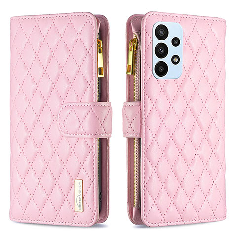 Funda de Cuero Cartera con Soporte Carcasa B12F para Samsung Galaxy A23 4G Oro Rosa