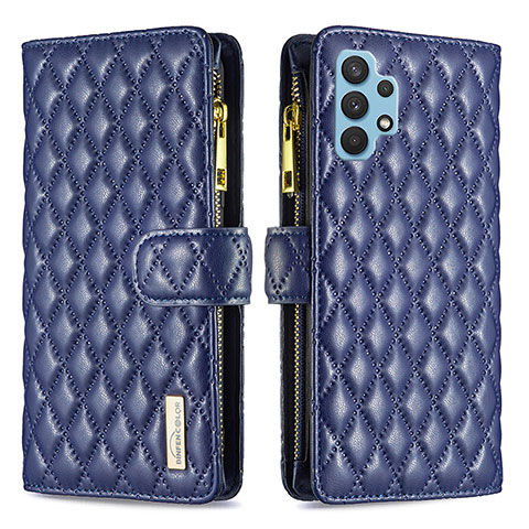 Funda de Cuero Cartera con Soporte Carcasa B12F para Samsung Galaxy A32 4G Azul