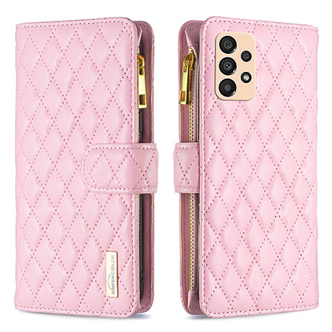 Funda de Cuero Cartera con Soporte Carcasa B12F para Samsung Galaxy A33 5G Oro Rosa