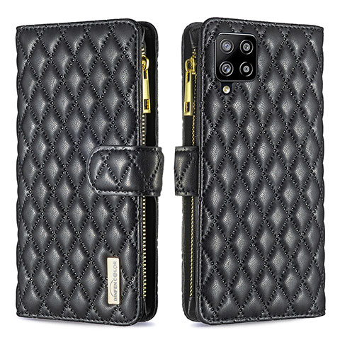 Funda de Cuero Cartera con Soporte Carcasa B12F para Samsung Galaxy A42 5G Negro