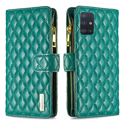 Funda de Cuero Cartera con Soporte Carcasa B12F para Samsung Galaxy A51 5G Verde