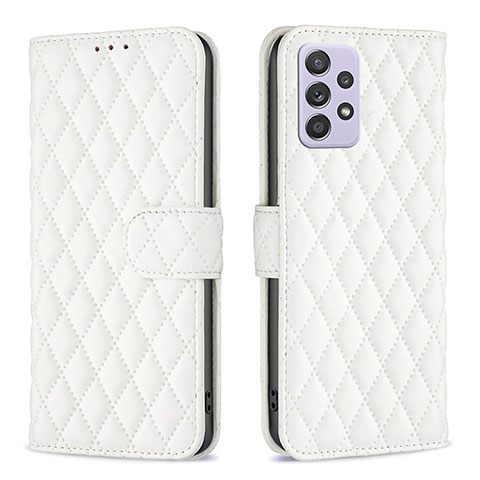 Funda de Cuero Cartera con Soporte Carcasa B12F para Samsung Galaxy A52 4G Blanco