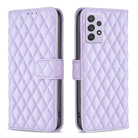 Funda de Cuero Cartera con Soporte Carcasa B12F para Samsung Galaxy A52 5G Morado