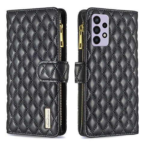 Funda de Cuero Cartera con Soporte Carcasa B12F para Samsung Galaxy A72 4G Negro