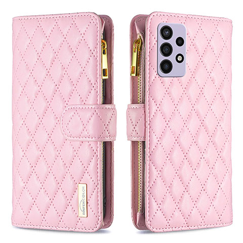 Funda de Cuero Cartera con Soporte Carcasa B12F para Samsung Galaxy A72 5G Oro Rosa