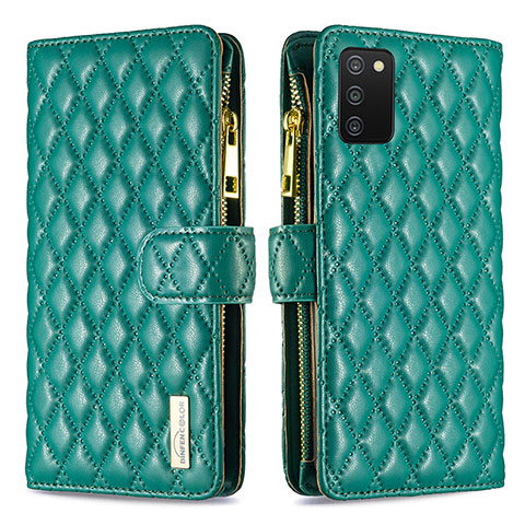 Funda de Cuero Cartera con Soporte Carcasa B12F para Samsung Galaxy F02S SM-E025F Verde