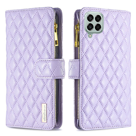 Funda de Cuero Cartera con Soporte Carcasa B12F para Samsung Galaxy M33 5G Morado