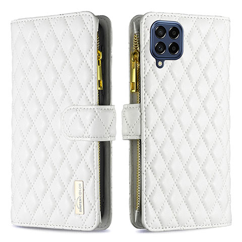 Funda de Cuero Cartera con Soporte Carcasa B12F para Samsung Galaxy M53 5G Blanco