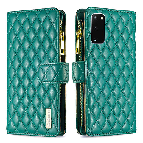 Funda de Cuero Cartera con Soporte Carcasa B12F para Samsung Galaxy S20 5G Verde