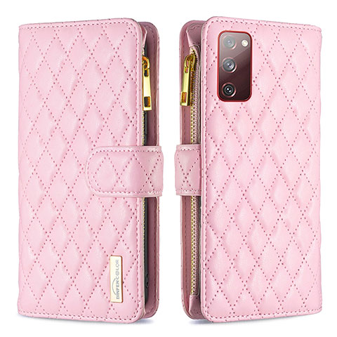 Funda de Cuero Cartera con Soporte Carcasa B12F para Samsung Galaxy S20 FE 4G Oro Rosa