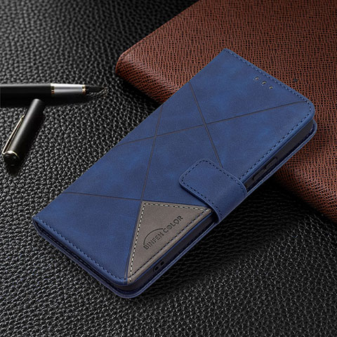 Funda de Cuero Cartera con Soporte Carcasa B12F para Samsung Galaxy S21 5G Azul