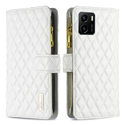 Funda de Cuero Cartera con Soporte Carcasa B12F para Vivo Y10 t1 Blanco