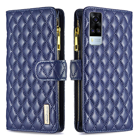 Funda de Cuero Cartera con Soporte Carcasa B12F para Vivo Y31 (2021) Azul