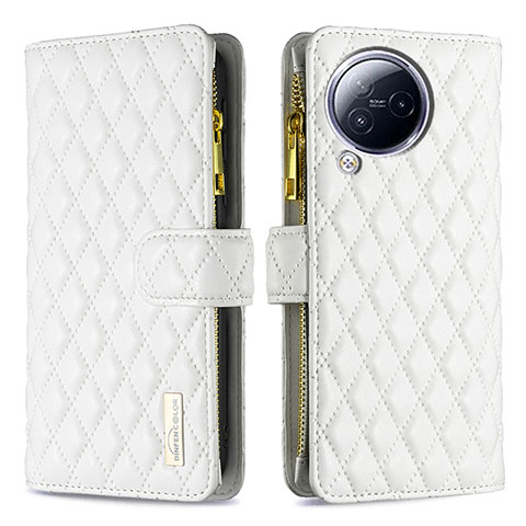 Funda de Cuero Cartera con Soporte Carcasa B12F para Xiaomi Civi 3 5G Blanco