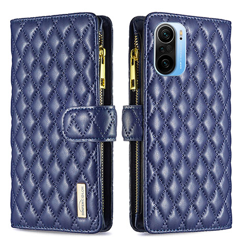 Funda de Cuero Cartera con Soporte Carcasa B12F para Xiaomi Mi 11i 5G Azul