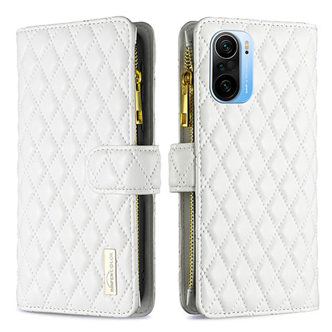 Funda de Cuero Cartera con Soporte Carcasa B12F para Xiaomi Mi 11i 5G Blanco