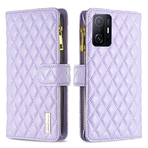 Funda de Cuero Cartera con Soporte Carcasa B12F para Xiaomi Mi 11T 5G Morado