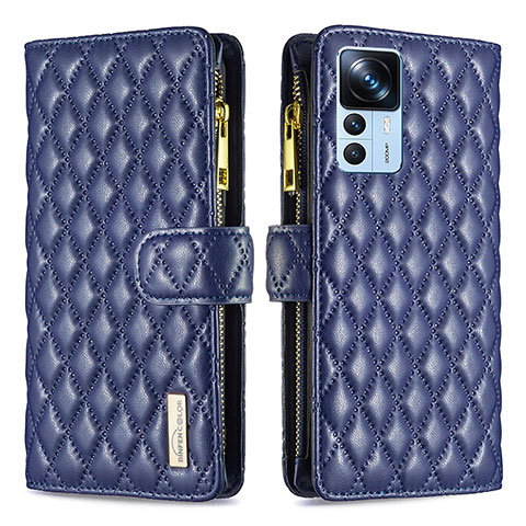 Funda de Cuero Cartera con Soporte Carcasa B12F para Xiaomi Mi 12T 5G Azul