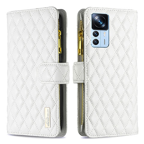 Funda de Cuero Cartera con Soporte Carcasa B12F para Xiaomi Mi 12T 5G Blanco