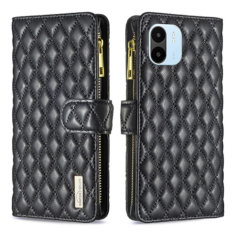 Funda de Cuero Cartera con Soporte Carcasa B12F para Xiaomi Poco C50 Negro