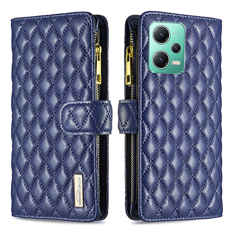 Funda de Cuero Cartera con Soporte Carcasa B12F para Xiaomi Poco X5 5G Azul