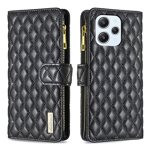 Funda de Cuero Cartera con Soporte Carcasa B12F para Xiaomi Redmi 12 4G Negro