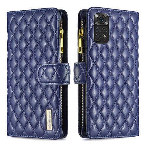 Funda de Cuero Cartera con Soporte Carcasa B12F para Xiaomi Redmi Note 11 4G (2022) Azul