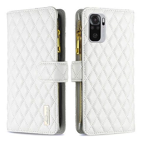 Funda de Cuero Cartera con Soporte Carcasa B12F para Xiaomi Redmi Note 11 SE India 4G Blanco