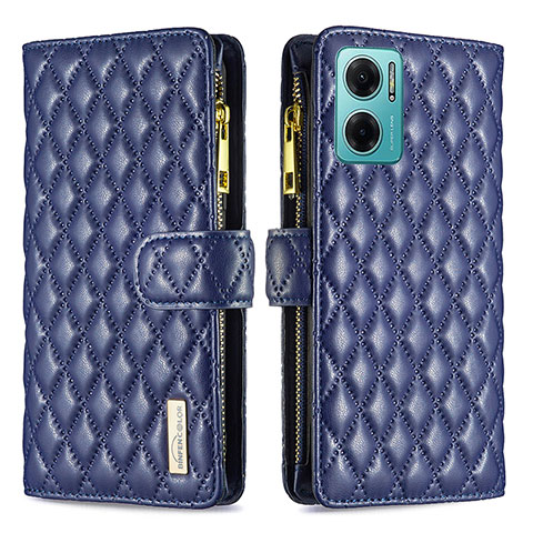 Funda de Cuero Cartera con Soporte Carcasa B12F para Xiaomi Redmi Note 11E 5G Azul