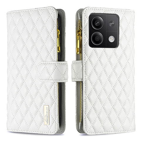 Funda de Cuero Cartera con Soporte Carcasa B12F para Xiaomi Redmi Note 13 5G Blanco