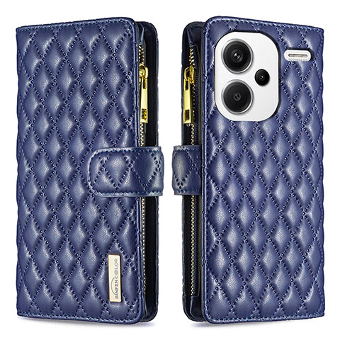 Funda de Cuero Cartera con Soporte Carcasa B12F para Xiaomi Redmi Note 13 Pro+ Plus 5G Azul