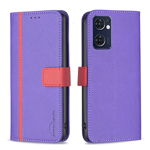 Funda de Cuero Cartera con Soporte Carcasa B13F para OnePlus Nord CE 2 5G Morado