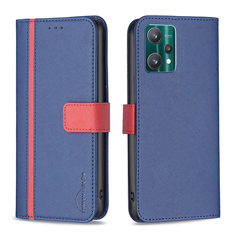 Funda de Cuero Cartera con Soporte Carcasa B13F para Realme 9 Pro 5G Azul