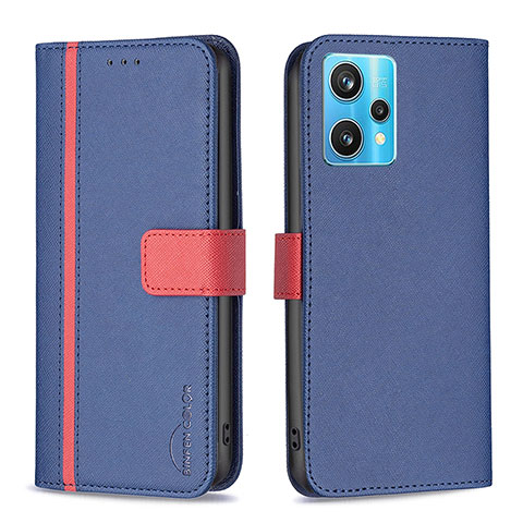 Funda de Cuero Cartera con Soporte Carcasa B13F para Realme Narzo 50 Pro 5G Azul