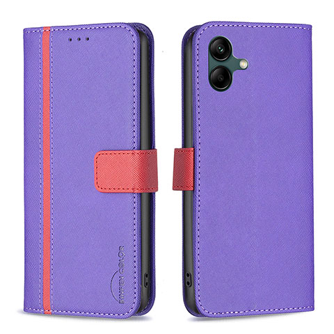 Funda de Cuero Cartera con Soporte Carcasa B13F para Samsung Galaxy A04 4G Morado