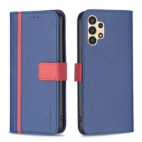 Funda de Cuero Cartera con Soporte Carcasa B13F para Samsung Galaxy A13 4G Azul