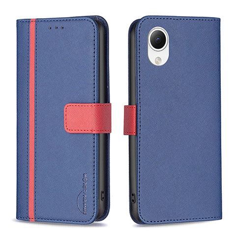 Funda de Cuero Cartera con Soporte Carcasa B13F para Samsung Galaxy A23e 5G Azul