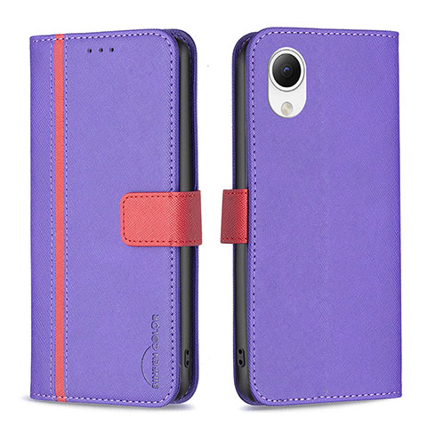 Funda de Cuero Cartera con Soporte Carcasa B13F para Samsung Galaxy A23s Morado