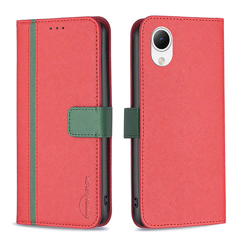 Funda de Cuero Cartera con Soporte Carcasa B13F para Samsung Galaxy A23s Rojo