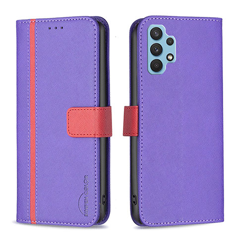 Funda de Cuero Cartera con Soporte Carcasa B13F para Samsung Galaxy A32 4G Morado