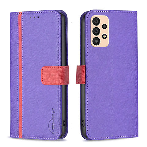 Funda de Cuero Cartera con Soporte Carcasa B13F para Samsung Galaxy A33 5G Morado