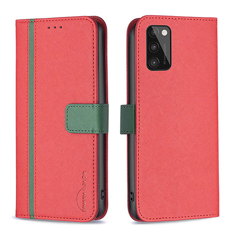 Funda de Cuero Cartera con Soporte Carcasa B13F para Samsung Galaxy A41 Rojo