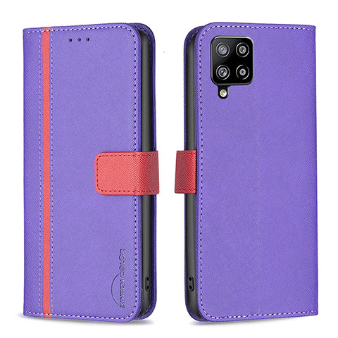 Funda de Cuero Cartera con Soporte Carcasa B13F para Samsung Galaxy A42 5G Morado