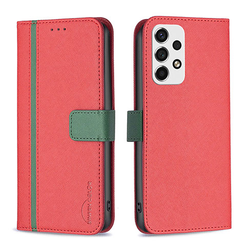 Funda de Cuero Cartera con Soporte Carcasa B13F para Samsung Galaxy A53 5G Rojo