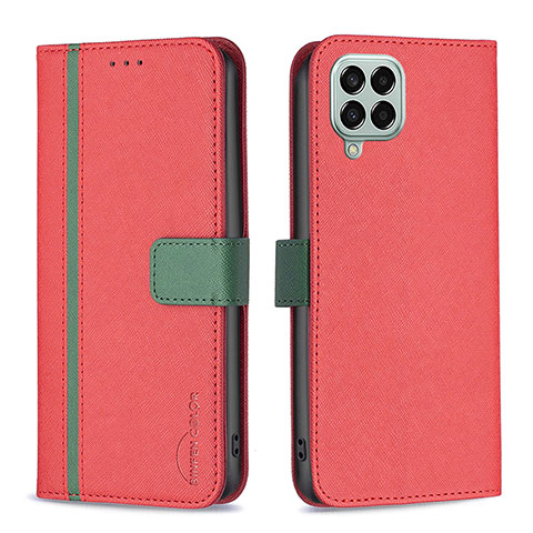 Funda de Cuero Cartera con Soporte Carcasa B13F para Samsung Galaxy M33 5G Rojo