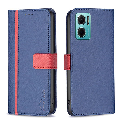 Funda de Cuero Cartera con Soporte Carcasa B13F para Xiaomi Redmi 10 Prime Plus 5G Azul