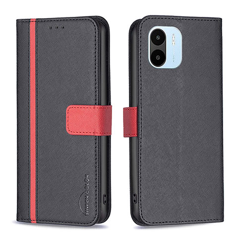 Funda de Cuero Cartera con Soporte Carcasa B13F para Xiaomi Redmi A1 Negro