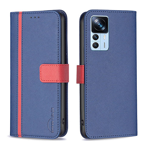 Funda de Cuero Cartera con Soporte Carcasa B13F para Xiaomi Redmi K50 Ultra 5G Azul