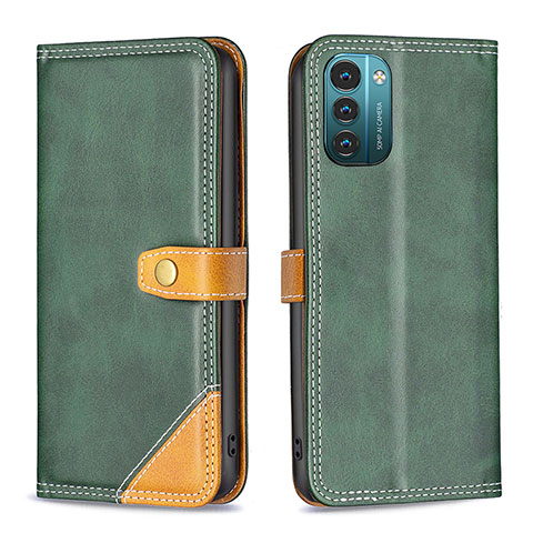 Funda de Cuero Cartera con Soporte Carcasa B14F para Nokia G11 Verde